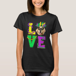 Golden Retriever Dog I Love Puppy Mardi Gras Men W T-Shirt