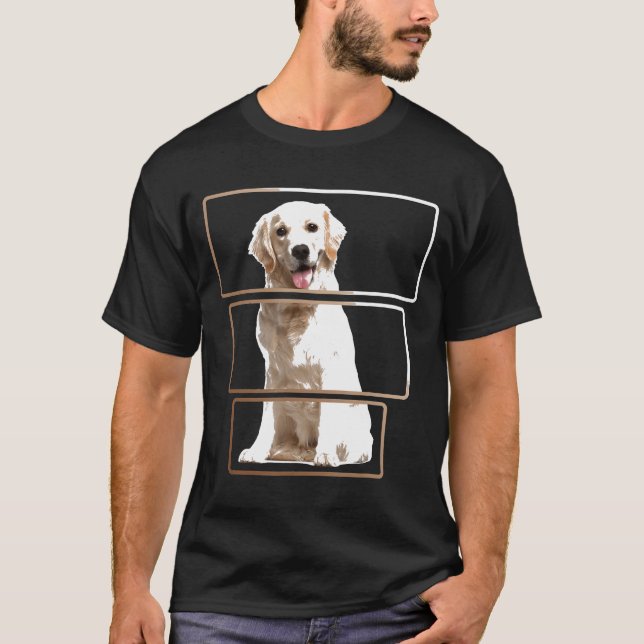 Golden Retriever Dog In A Frame Dog Lovers T-Shirt (Front)