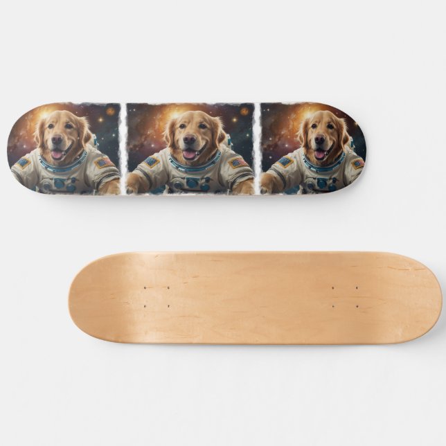 Golden Retriever Dog in Space Skateboard (Horz)