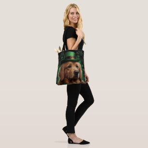 Golden Retriever Dog in St. Patrick's Day Tote Bag