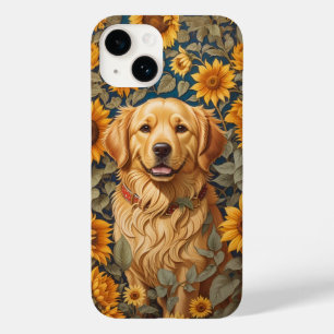 Golden Retriever Dog In Sunflower Field  Case-Mate iPhone 14 Case
