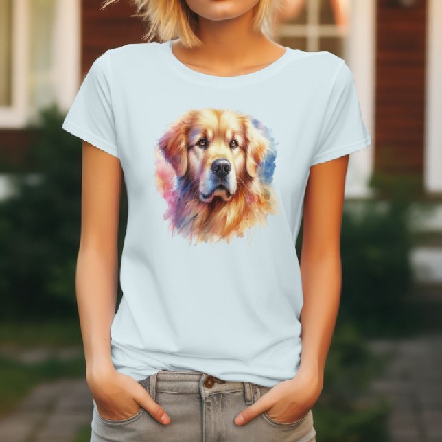 Golden Retriever Dog in Watercolor Elegance T-Shirt (Creator Uploaded)