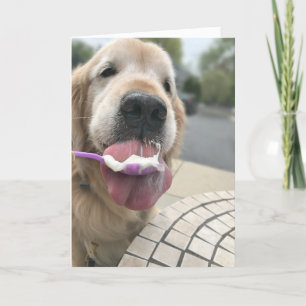 Golden Retriever Dog It's Always Ice Cream O'Clock Card