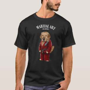Golden Retriever Dog Judo Karate Master In Red Jud T-Shirt