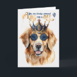 Golden Retriever Dog King for a Day Funny Birthday Card<br><div class="desc">A funny king for a day birthday theme for the Golden Retriever dog lover,  featuring an adorable golden in a crown and sunglasses with wishes for treats that make you drool.</div>