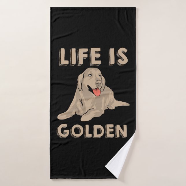 Golden Retriever Dog - Life Is Golden Bath Towel (Bath Towel)