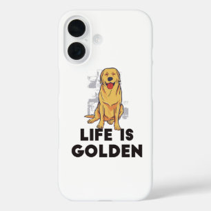 Golden Retriever Dog - Life Is Golden iPhone 16 Case