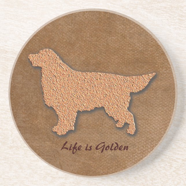 Golden Retriever Dog Life is Golden Coaster (Front)
