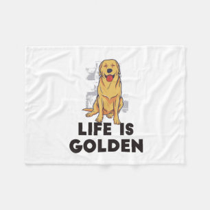 Golden Retriever Dog - Life Is Golden Fleece Blanket