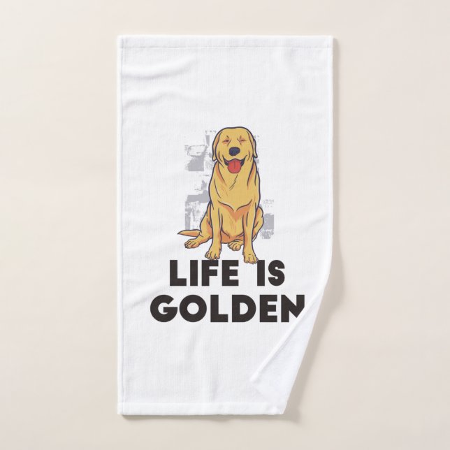 Golden Retriever Dog - Life Is Golden Hand Towel (Hand Towel)