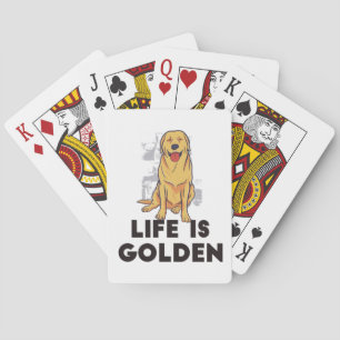 Golden Retriever Dog - Life Is Golden Playing Cards