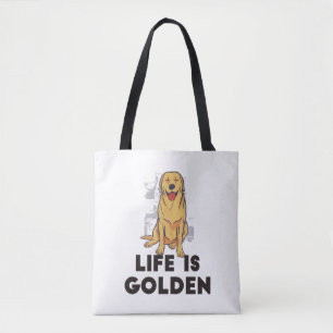 Golden Retriever Dog - Life Is Golden Tote Bag
