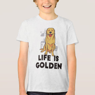 Golden Retriever Dog - Life Is Golden Tri-Blend Shirt