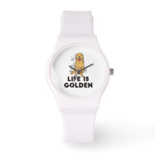 Golden Retriever Dog - Life Is Golden Watch