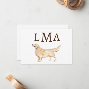 Golden Retriever Dog Lover Monogram Card