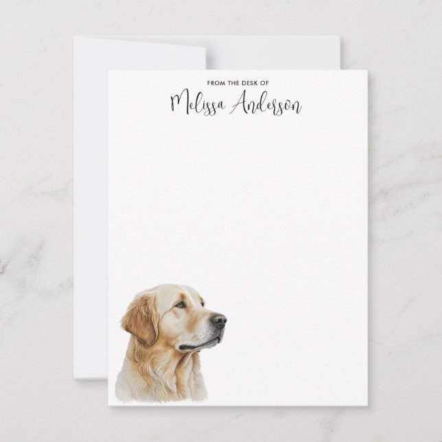Golden Retriever Dog Lover Personalised Watercolor Card (Front)