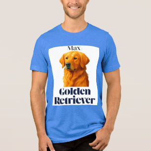 Golden Retriever,Dog Lover,Pet Portrait,Cute Dog, Tri-Blend Shirt