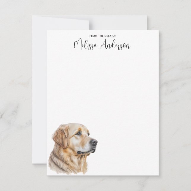 Golden Retriever Dog Lover Watercolor Personalised Card (Front)