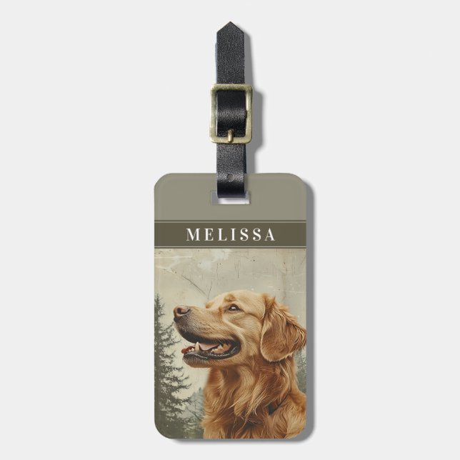Golden Retriever Dog Luggage Tags (Front Vertical)