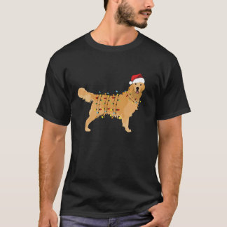 Golden Retriever Dog Merry Christmas Xmas Lights P T-Shirt