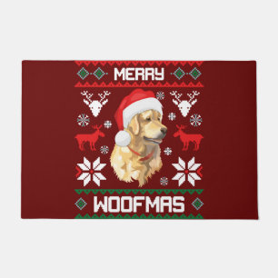 Golden Retriever Dog Merry Woofmas Christmas Sweat Doormat