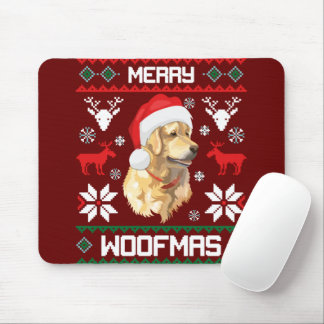 Golden Retriever Dog Merry Woofmas Christmas Sweat Mouse Mat