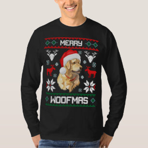 Golden Retriever Dog Merry Woofmas Christmas Sweat T-Shirt