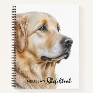 Golden Retriever Dog Modern Watercolor Sketchbook Notebook