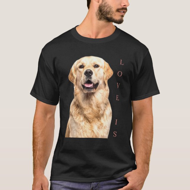 Golden Retriever Dog Mum Dad Love Puppy Pet Tee Cu (Front)