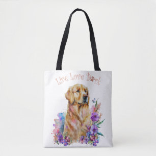 Golden Retriever Dog Mum Floral Tote Bag