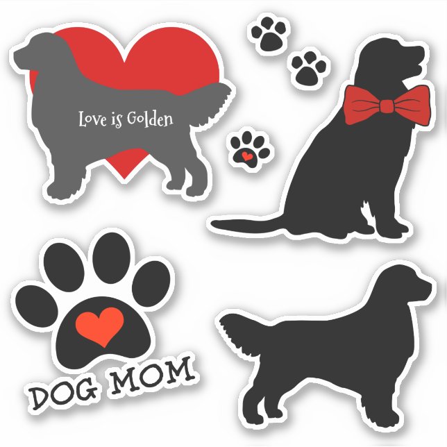 Golden Retriever Dog Mum Silhouette Group (Front)