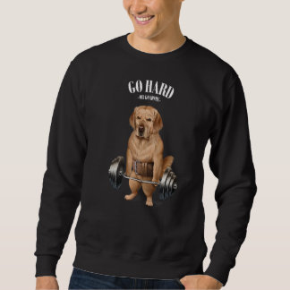 Golden Retriever Dog Muscle Training With Barbell Sweatshirt