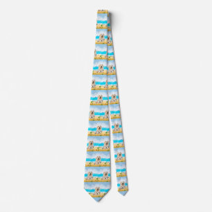 Golden Retriever Dog on Beach Tie