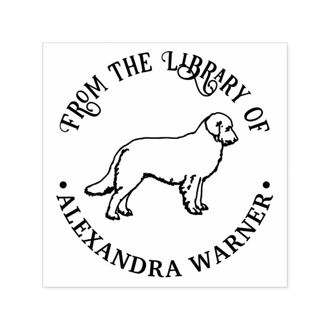 Golden Retriever Dog Outline Library Book Name Self-inking Stamp (Design)