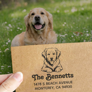 Golden Retriever Dog Owner Gift Return Self-inking Stamp