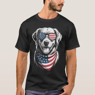 Golden Retriever Dog Patriotic 4Th Of July America T-Shirt