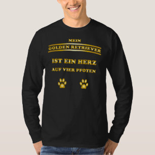 Golden Retriever Dog Paws Heart Idea T-Shirt