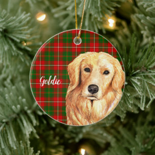 Golden Retriever Dog Personalised Ceramic Tree Decoration