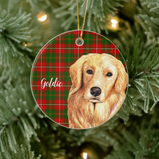 Golden Retriever Dog Personalised Ceramic Tree Decoration (Tree)