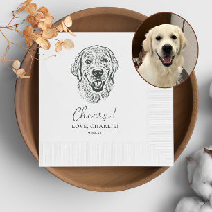 Golden Retriever Dog Personalised Cheers Napkin