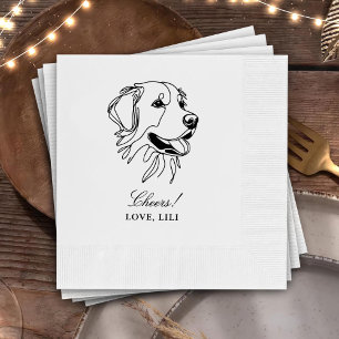 Golden Retriever Dog Personalised Cheers Napkin