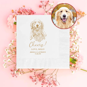 Golden Retriever Dog Personalised Cheers Napkins