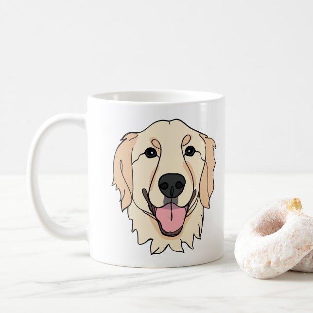 Golden Retriever Dog Personalised Coffee Mug (With Donut)