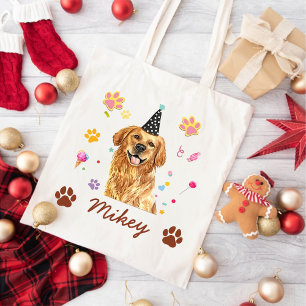 Golden Retriever Dog Personalised Drawing Tote Bag