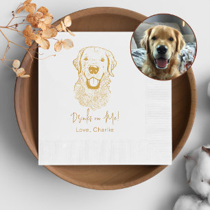 Golden Retriever Dog Personalised Drink On Me Napkin