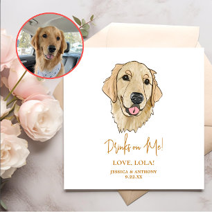Golden Retriever Dog Personalised Drinks on Me Napkin