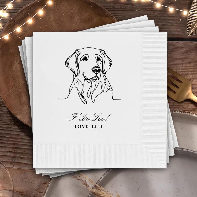 Golden Retriever Dog Personalised I Do Too Napkin (Creator Uploaded)