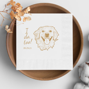 Golden Retriever Dog Personalised I Doo Too Napkin
