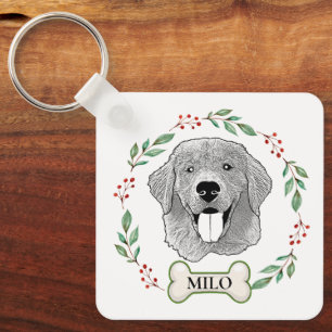 Golden Retriever Dog Personalised Key Ring