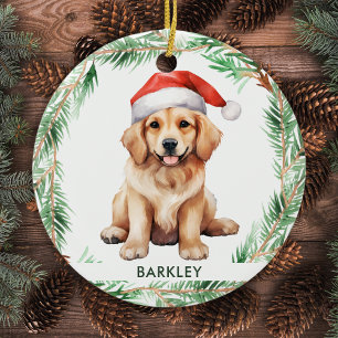 Golden Retriever Dog Personalised Pet Holiday Ceramic Tree Decoration
